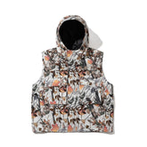 BSRabbit BIG POCKET HOODED VEST WHITE REAL TREE